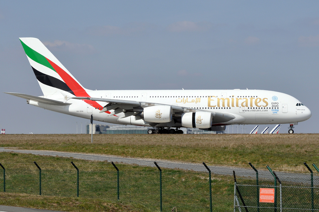 Photo of Emirates Airlines A6-EDQ, Airbus A380-800