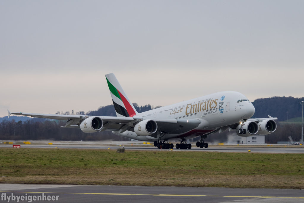Photo of Emirates Airlines A6-EEX, Airbus A380-800
