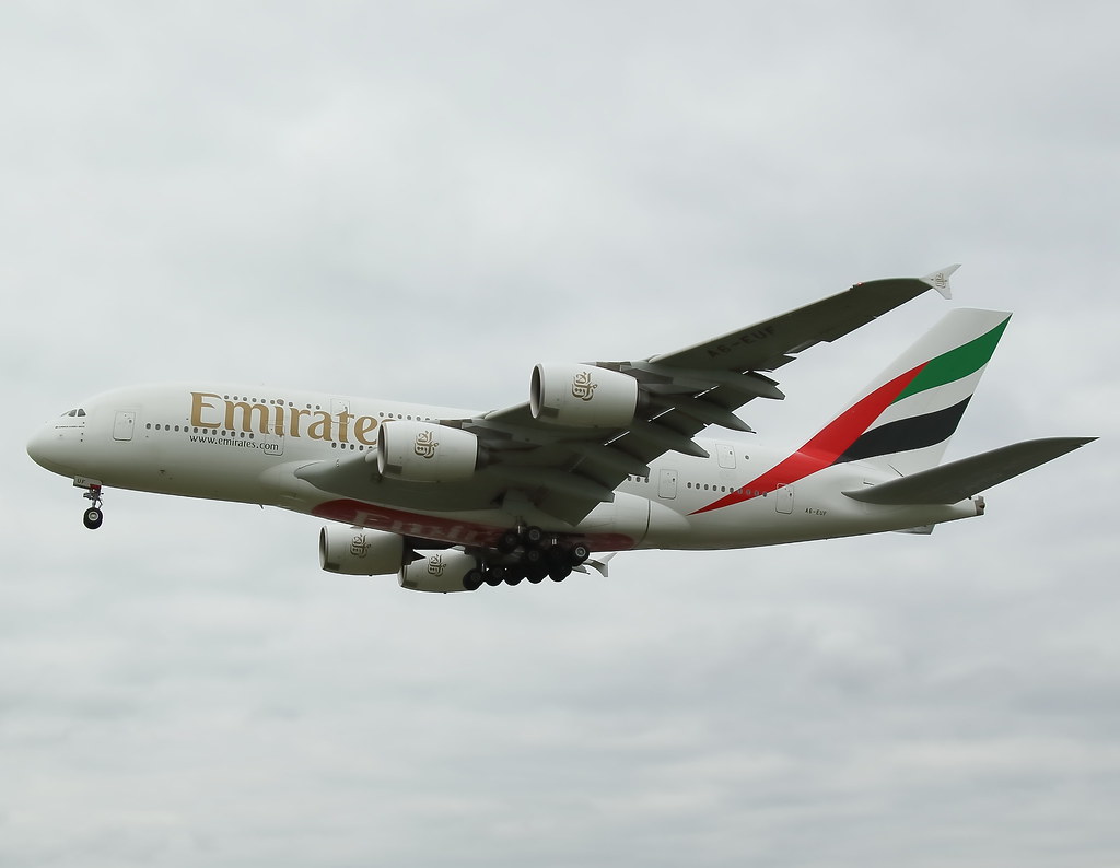 Photo of Emirates Airlines A6-EUF, Airbus A380-800