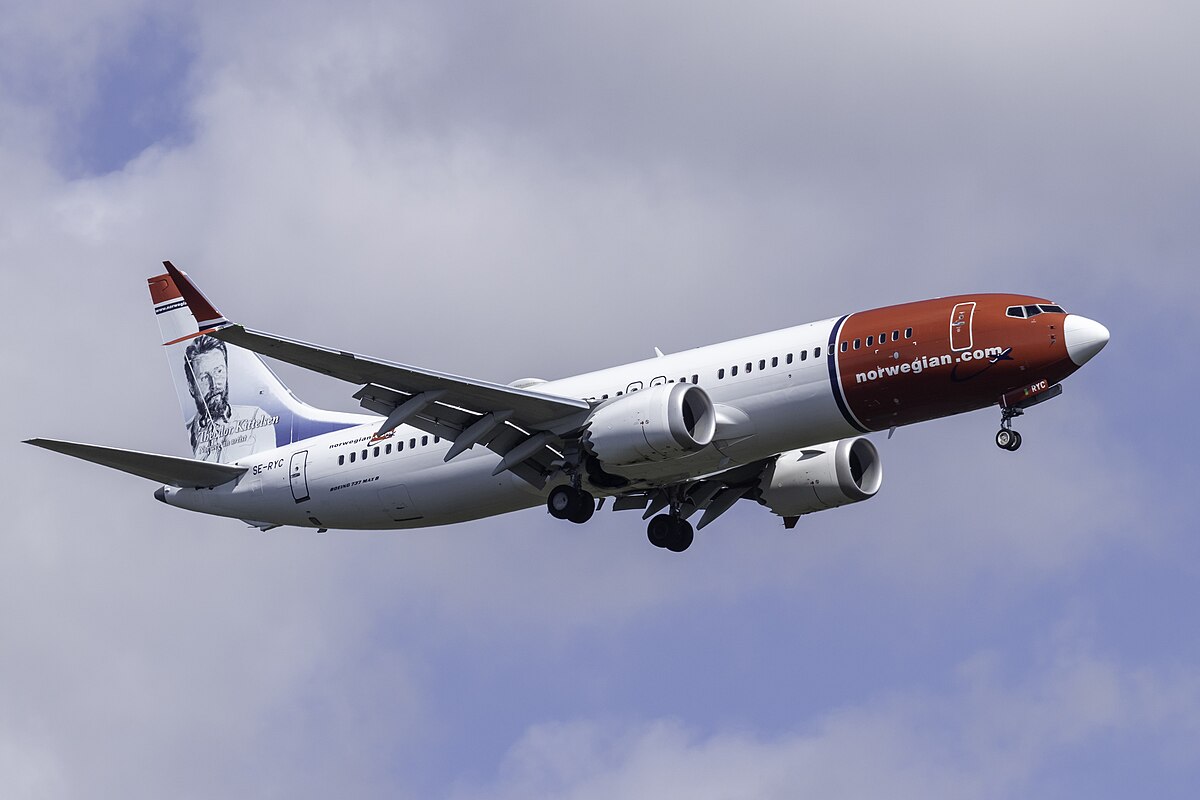 Photo of Norwegian Air Sweden AOC SE-RYC, Boeing 737-800MAX