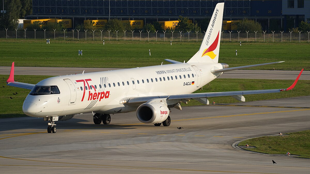 Photo of German Airways D-ACJJ, Embraer ERJ-190