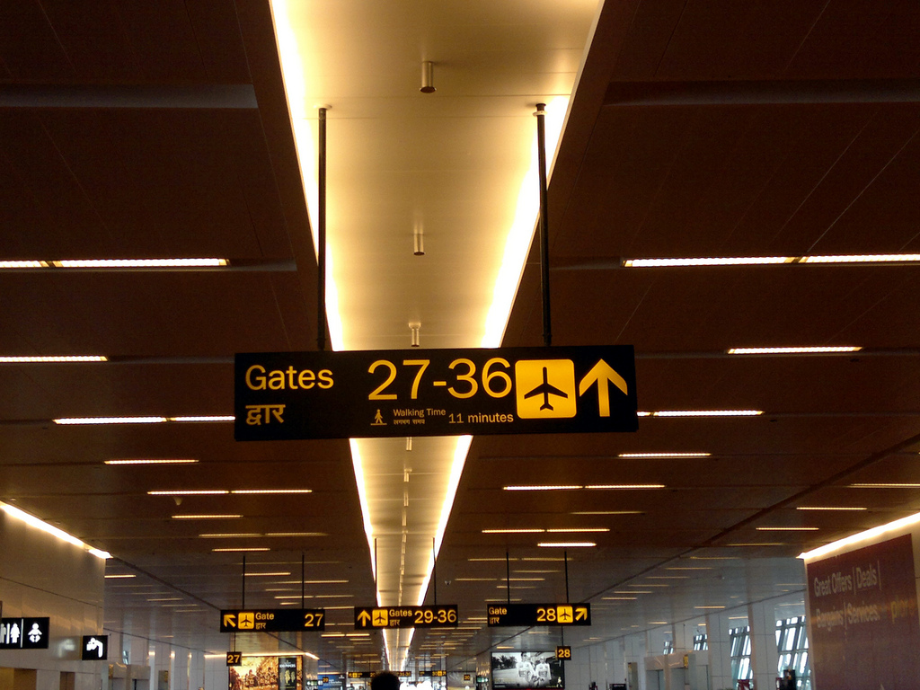 Image of Directions to gates in terminal3 Delhi