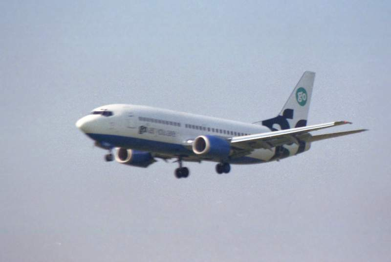 Image of Go-Fly Landing at London-Stansted Airport, August 1999