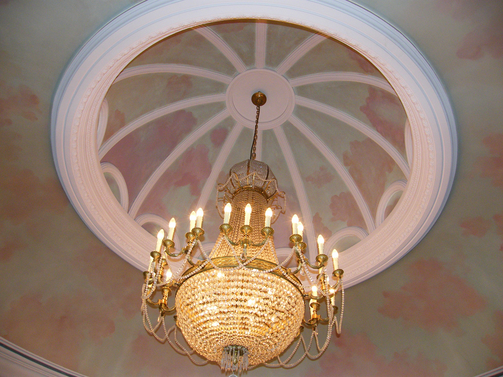 Image of Chandellier in the Le Royal Mansour Meridien Hotel in Casablanca, Morocco - A grand Palace Hotel! 2008!