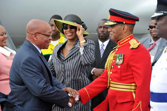 Image of President Jacob Zuma visits Jamaica, 6 Aug 2012